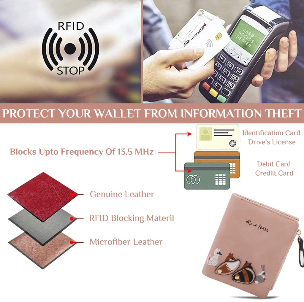 PALAY Wallets for Women Stylish PU Leather Coins Zipper Pocket Cute Mini Animals Embroidery Short Wallet Card Holder Billfold Purse Wallet Gift for Girls (Pink) PALAY Wallets for Women Stylish PU Leather Coins Zipper Pocket Cute Mini Animals Embroidery Short Wallet Card Holder Billfold Purse Wallet Gift for Girls (Pink)
